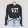 Grammar Police To Serve And Correct Book Literature Raglan Sleeve Sweatshirt Dark Grey Heather Grammar Police To Serve And Correct Book Literature Raglan Sleeve Sweatshirt Dark Grey Heather