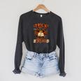 Halloween Book Lovers Librarian Teacher Library Kids Costume Raglan Sleeve Sweatshirt Dark Grey Heather