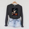 Halloween Girls Boys Wizard Book Pumpkin Kids Halloween Raglan Sleeve Sweatshirt Dark Grey Heather