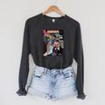 Halloween Horror Vintage Werewolf Vampire Comic Book Retro Raglan Sleeve Sweatshirt Dark Grey Heather Halloween Horror Vintage Werewolf Vampire Comic Book Retro Raglan Sleeve Sweatshirt Dark Grey Heather