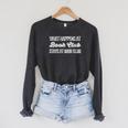 What Happens At Book Club Stays At Book Club Book Lover Nerd Raglan Sleeve Sweatshirt Dark Grey Heather