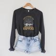 This Is Where Happens Magic Occult Mystic Book Raglan Sleeve Sweatshirt Dark Grey Heather