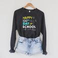 Happy 100th Day Of 5th Fifth Grade Books School Teacher Raglan Sleeve Sweatshirt Dark Grey Heather