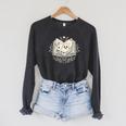 Haunted Library – Glowing Book Raglan Sleeve Sweatshirt Dark Grey Heather