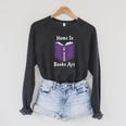 Home Is Where My Books Are Raglan Sleeve Sweatshirt Dark Grey Heather Home Is Where My Books Are Raglan Sleeve Sweatshirt Dark Grey Heather