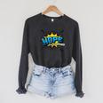 Hope Is My Superpower Comic Book Style Raglan Sleeve Sweatshirt Dark Grey Heather