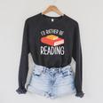 I'd Rather Be Reading Book Lovers Raglan Sleeve Sweatshirt Dark Grey Heather I'd Rather Be Reading Book Lovers Raglan Sleeve Sweatshirt Dark Grey Heather