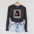 I'm Done Peopling Where Are My Books Bookworm Lover Teachers Raglan Sleeve Sweatshirt Dark Grey Heather