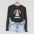 I'm Just Here For The Books Read More Boooks Halloween Raglan Sleeve Sweatshirt Dark Grey Heather