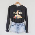 I'm Ok Book Lover Bookworm Bibliophilia Librarian Library Raglan Sleeve Sweatshirt Dark Grey Heather I'm Ok Book Lover Bookworm Bibliophilia Librarian Library Raglan Sleeve Sweatshirt Dark Grey Heather