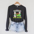 I'm a Professional Book Dragon Mythical Creatures Raglan Sleeve Sweatshirt Dark Grey Heather