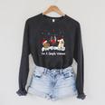 I'm Simple Woman Books Wine Golden Retriever Dog Lover Xmas Raglan Sleeve Sweatshirt Dark Grey Heather