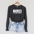 I'm A Simple Woman Wine Books & Dogs Reading Lover Raglan Sleeve Sweatshirt Dark Grey Heather I'm A Simple Woman Wine Books & Dogs Reading Lover Raglan Sleeve Sweatshirt Dark Grey Heather