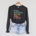 It's A Beautiful Day To Read A Book Raglan Sleeve Sweatshirt Dark Grey Heather