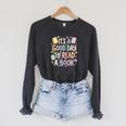 It’s A Good Day To Read A Book Cute Teacher Reading Premium Tri-Blend Raglan Sleeve Sweatshirt Dark Grey Heather