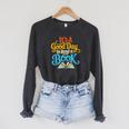 It's A Good Day To Read A Book Library Bookworm Premium Tri-Blend Raglan Sleeve Sweatshirt Dark Grey Heather
