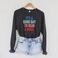 It's A Good Day To Read A Book Book Lover Raglan Sleeve Sweatshirt Dark Grey Heather