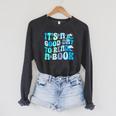 It's A Good Day To Read A Book Ocean Raglan Sleeve Sweatshirt Dark Grey Heather