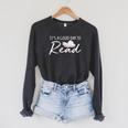 It's A Good Day To Read Book Reader Reading Graphic Raglan Sleeve Sweatshirt Dark Grey Heather