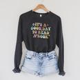 It's A Good Day To Read A Book Reading Librarian Teacher Kid Raglan Sleeve Sweatshirt Dark Grey Heather