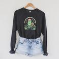 It's Too Nonfiction Outside Frog Reading Book Lover Raglan Sleeve Sweatshirt Dark Grey Heather