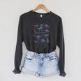Jurassic World Dinosaurs Textbook Page Raglan Sleeve Sweatshirt Dark Grey Heather