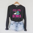 Just a Girl Who Loves Books Book Lover Reader Bookworm Raglan Sleeve Sweatshirt Dark Grey Heather Just a Girl Who Loves Books Book Lover Reader Bookworm Raglan Sleeve Sweatshirt Dark Grey Heather