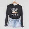 Just A Girl Who Loves Books Reader Lover T-Shirt Raglan Sleeve Sweatshirt Dark Grey Heather Just A Girl Who Loves Books Reader Lover T-Shirt Raglan Sleeve Sweatshirt Dark Grey Heather