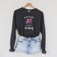 Just a Girl Who Loves Reading Book Lover Reading Raglan Sleeve Sweatshirt Dark Grey Heather