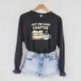 Just One More Chapter Book Lover Reading Coffee Kawaii Raglan Sleeve Sweatshirt Dark Grey Heather