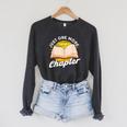 Just One More Chapter Book Reading Bookworm Raglan Sleeve Sweatshirt Dark Grey Heather