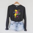 Just One More Chapter Cute Giraffe Book Reading Nerd Raglan Sleeve Sweatshirt Dark Grey Heather