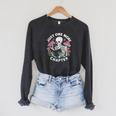 Just One More Chapter Mushrooms Gothic Skeleton Book Lover Premium Raglan Sleeve Sweatshirt Dark Grey Heather