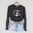 Just One More Page Panda Astronaut Space Suite Book Reading Raglan Sleeve Sweatshirt Dark Grey Heather
