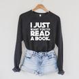 I JUST WANT YOU TO READ A BOOK Raglan Sleeve Sweatshirt Dark Grey Heather
