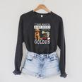 I Just Want To Read Books And Pet My Golden Retriever Dog Men Women Girls Kids Raglan Sleeve Sweatshirt Dark Grey Heather