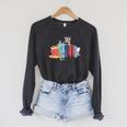 Kawaii Cat Book Ends Library Decor Librarian Raglan Sleeve Sweatshirt Dark Grey Heather Kawaii Cat Book Ends Library Decor Librarian Raglan Sleeve Sweatshirt Dark Grey Heather