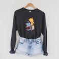 Kawaii Kittens Cats Tea And Books Cartoon Cat For Men Women Girls Kids Raglan Sleeve Sweatshirt Dark Grey Heather