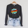 Kids Boys Damian Name Comic Book Superhero Raglan Sleeve Sweatshirt Dark Grey Heather