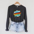 Kids Boys Gabriel Name Comic Book Superhero Raglan Sleeve Sweatshirt Dark Grey Heather