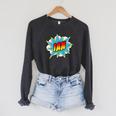 Kids Boys Ian Comic Book Superhero Name Raglan Sleeve Sweatshirt Dark Grey Heather