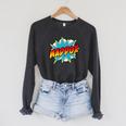 Kids Boys Maddox Name Comic Book Superhero Raglan Sleeve Sweatshirt Dark Grey Heather