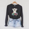 Koala Bear Reading Books Koala Raglan Sleeve Sweatshirt Dark Grey Heather