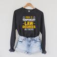 Law School Graduation Decoration Books Law Students Raglan Sleeve Sweatshirt Dark Grey Heather