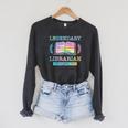 Legendary Librarian Established 1983 Library Book Birthday Raglan Sleeve Sweatshirt Dark Grey Heather