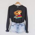 Leopard Gecko With Book Lizard Reptile Lover Raglan Sleeve Sweatshirt Dark Grey Heather Leopard Gecko With Book Lizard Reptile Lover Raglan Sleeve Sweatshirt Dark Grey Heather