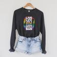 LGBTQ Quote Live Life Like A Banned Rainbow Book Raglan Sleeve Sweatshirt Dark Grey Heather