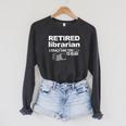 Librarian Retirement Party Retired Book Lover Raglan Sleeve Sweatshirt Dark Grey Heather