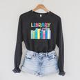 Library Lady Librarian Book Lover Raglan Sleeve Sweatshirt Dark Grey Heather Library Lady Librarian Book Lover Raglan Sleeve Sweatshirt Dark Grey Heather