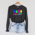 Library Read Banned Books Raglan Sleeve Sweatshirt Dark Grey Heather